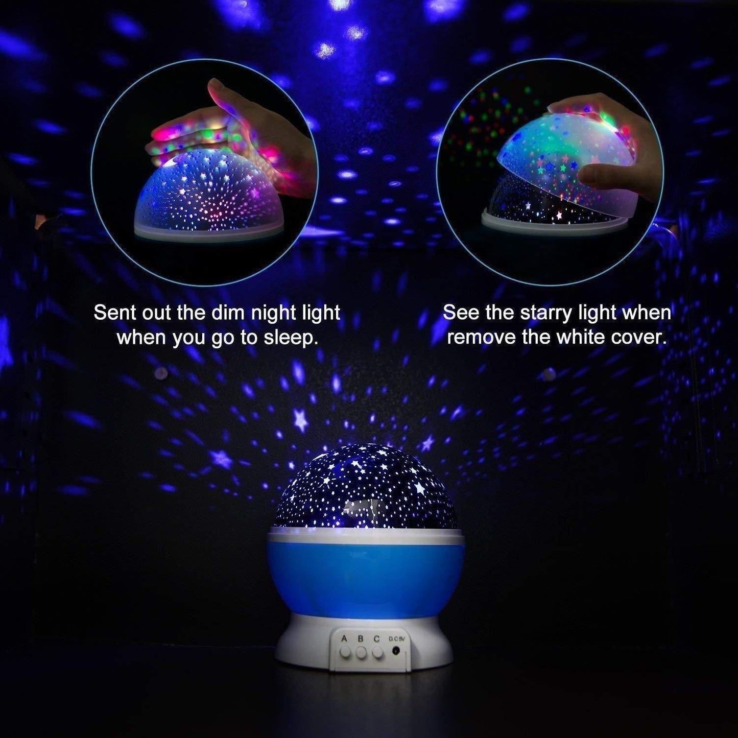 Star Master Rotating 360 Degree Moon Night Light Lamp Projector with Colors